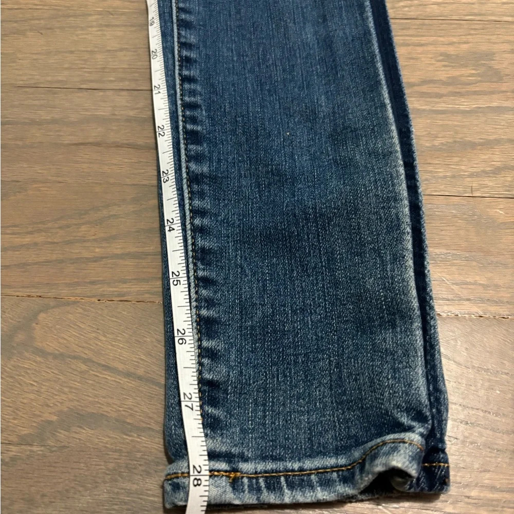 Athleta Sculptek Skinny Jeans Stretch‎ Two Tone Dark Blue Stripe Sz 4 - Picture 7 of 7